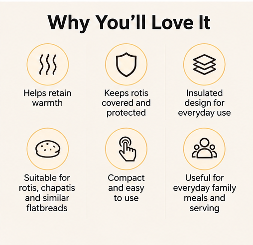 Insulated Roti Cover – Keeps Rotis Warm & Fresh