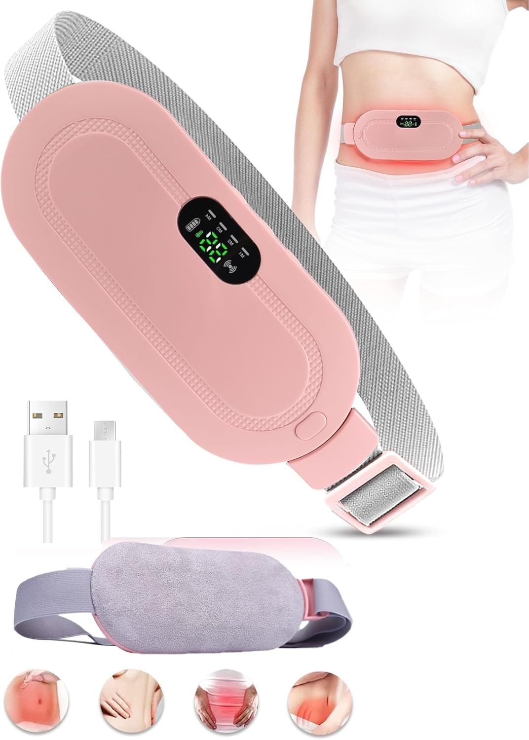 Period Cramp Relief Heating Massager for Back & Belly