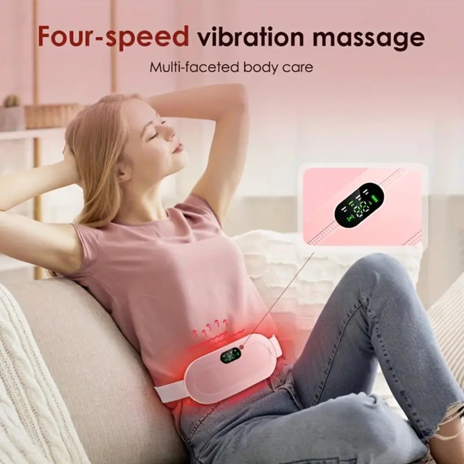 Period Cramp Relief Heating Massager for Back & Belly