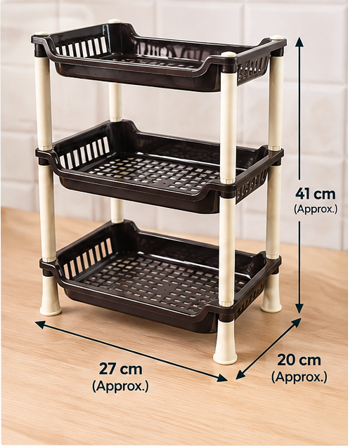 Apex 3-Tier Storage Rack – Space-Saving Home Organizer
