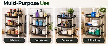 Apex 3-Tier Storage Rack – Space-Saving Home Organizer