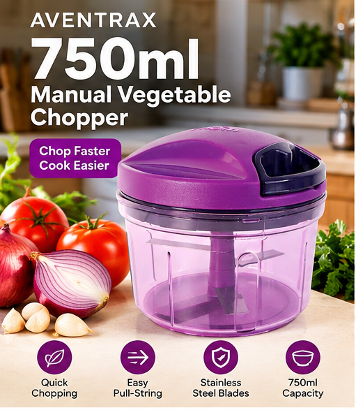 750ml Manual Vegetable Chopper with Pull-String | Aventrax – AVENTRAX STORE