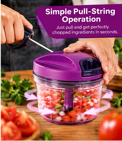 750ml Manual Vegetable Chopper with Pull-String