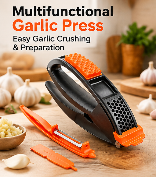 Multifunctional Garlic Press – Easy Garlic Crushing & Preparation