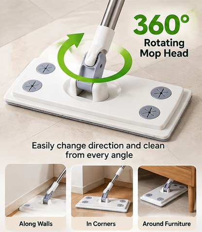 Rotating Flat Mop – 360° Cleaning for Floors & Hard-to-Reach Areas