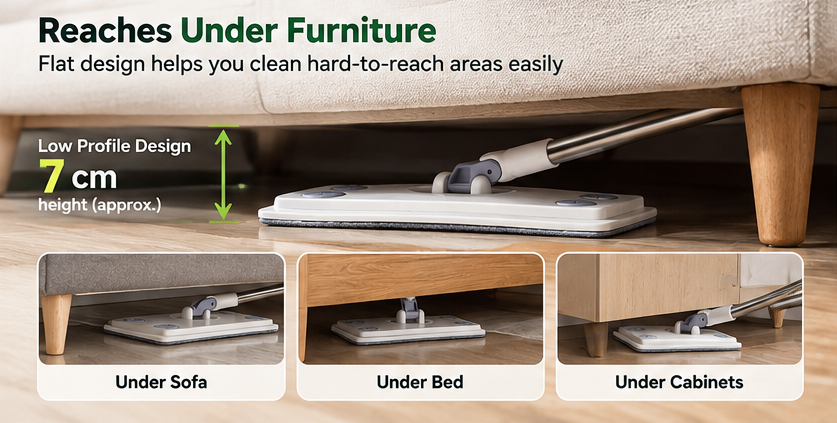 Rotating Flat Mop – 360° Cleaning for Floors & Hard-to-Reach Areas